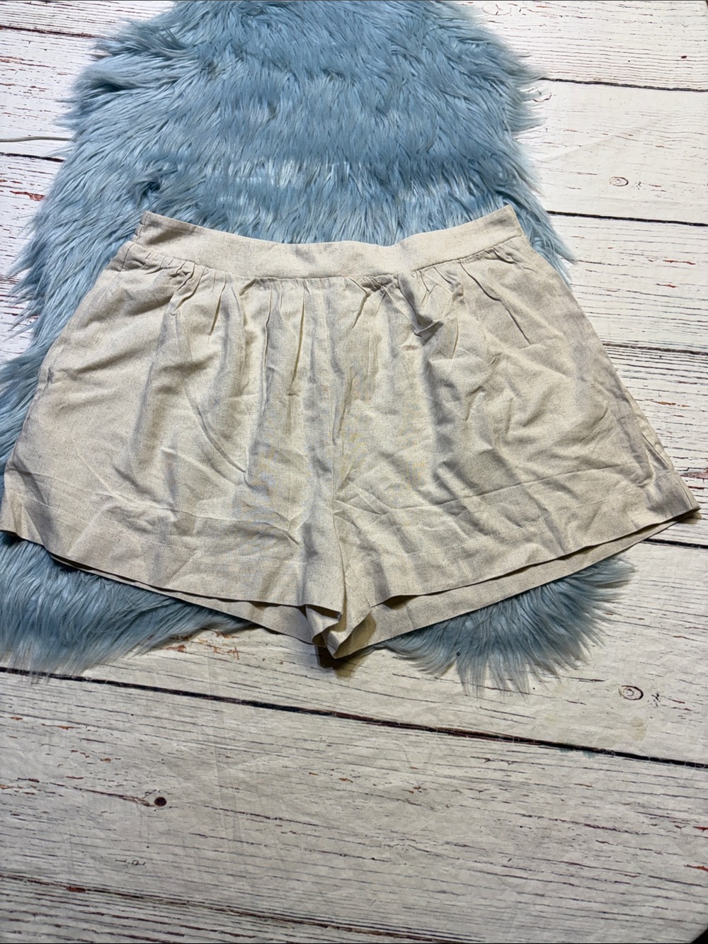 Commense Linen Blend Pull On Beige Shorts sz XL